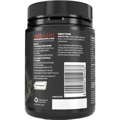 Musashi Pre Workout Chewables Fruit Crush Flavour 60 Tablets