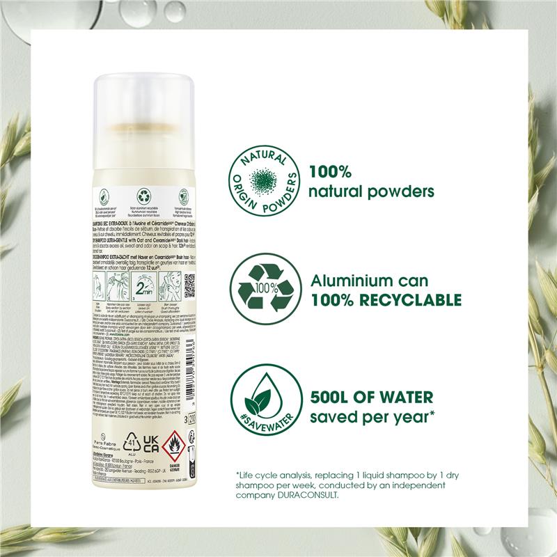 Klorane Dry Shampoo With Oat & Ceramide Dark Hair 150ml - GimmeNow