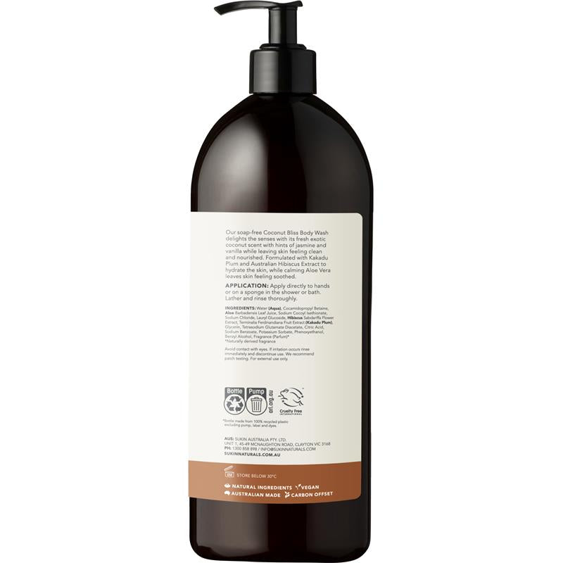 Sukin Botanical Body Wash Coconut Bliss Pump 1L