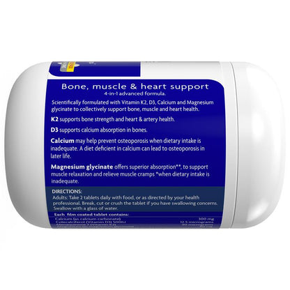 Nature's Way K2+D3 & Calcium + Magnesium Glycinate 200 Tablets Exclusive Size