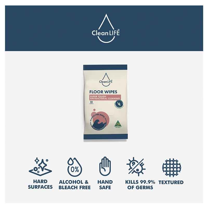 CleanLIFE Floor Wipes 25 Pack