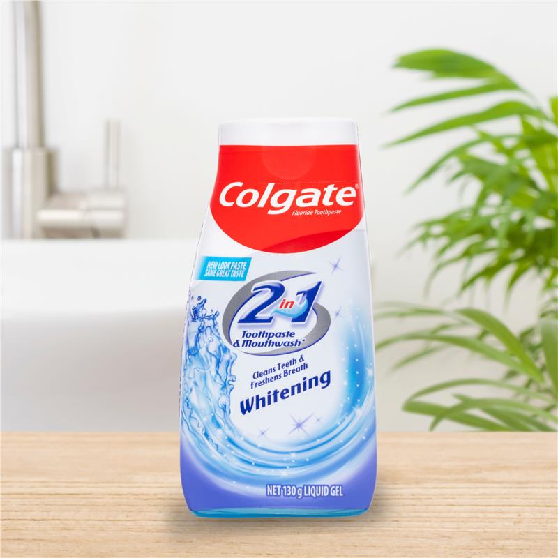Colgate Toothpaste & Mouthwash 2 in 1 Whitening Liquid 130g