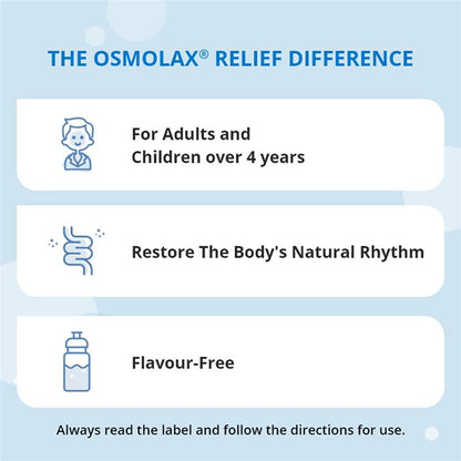 OsmoLax Relief Laxative Powder 49 Dose 833g - Macrogol Constipation Relief with No Salty Taste, Flavour Free & Salt Free