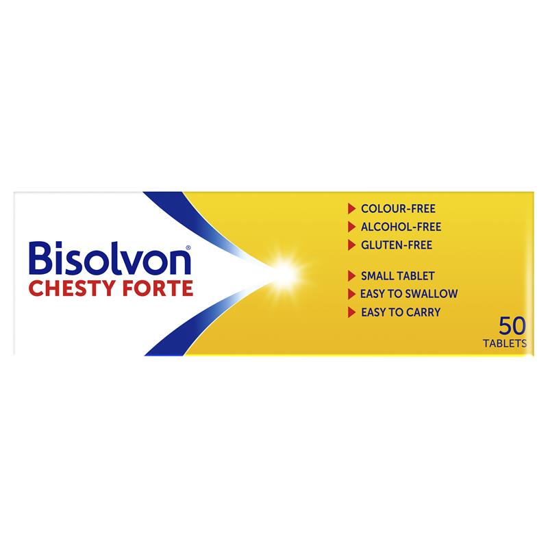 Bisolvon Chesty Forte Cough Tablets 50 Pack