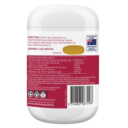 Nature's Way Magnesium + Turmeric 150 Tablets New Formula