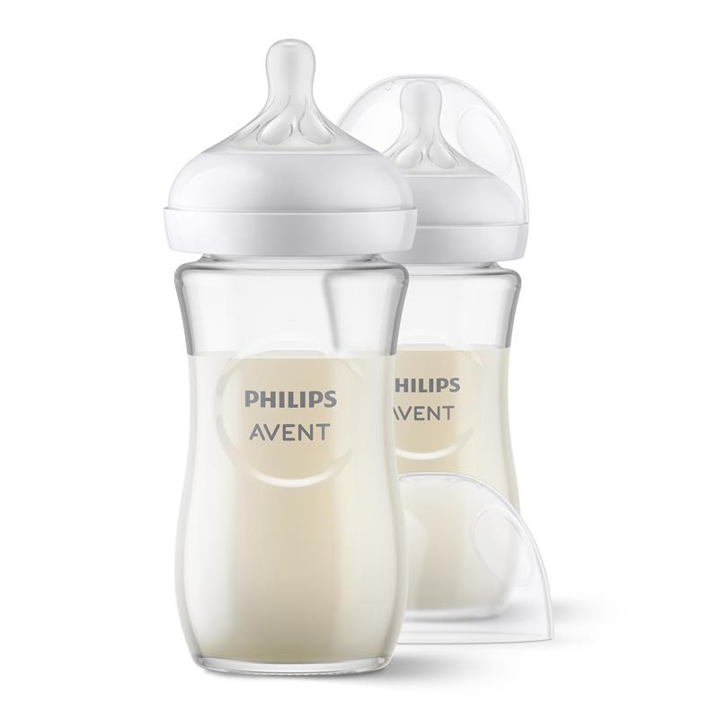 Avent Natural Response Glass Bottle 240ml 2 Pack