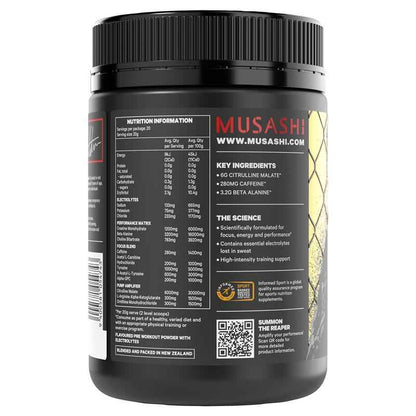 Musashi Reaper Preworkout Max Strength Blue Raspberry 400g