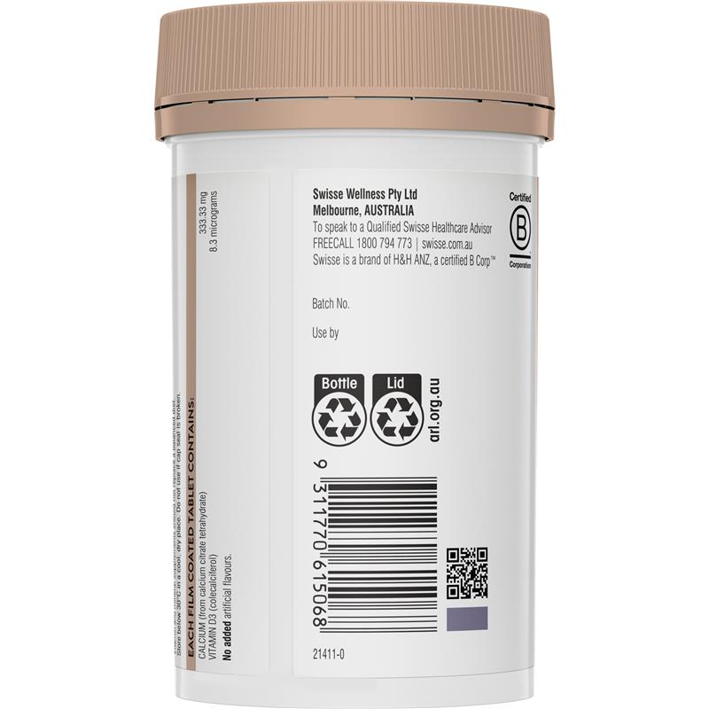Swisse Ultiboost Calcium + Vitamin D 150 Tablets