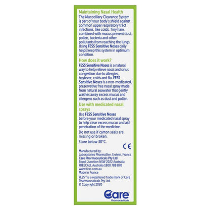 Fess Sensitive Noses Seawater Nasal Spray 30ml