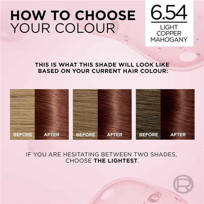 L'Oreal Excellence Creme 6.54 Light Copper Mahogany Brown Hair Colour