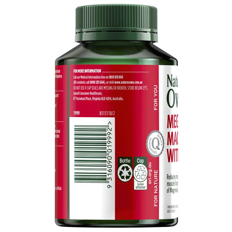 Nature's Own Mega Magnesium With Vitamin D3 100 Tablets