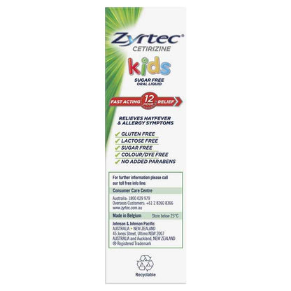 Zyrtec Kids Antihistamine Allergy & Hayfever Oral Liquid Grape 60mL