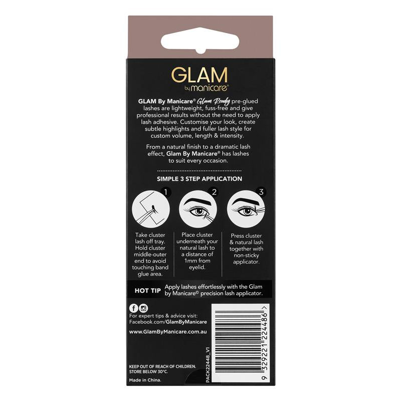 Glam By Manicare Glam Ready Pre-Glued Lizzie Cluster Lashes Luxer