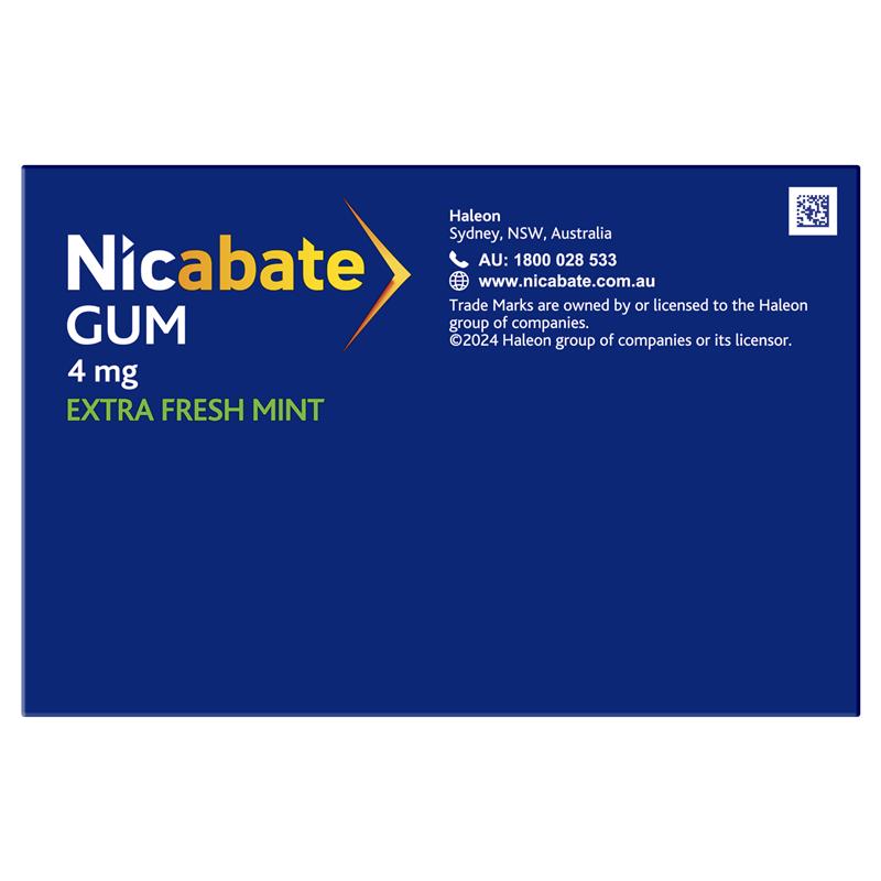 Nicabate Gum 4mg Extra Fresh 250 Pieces Exclusive Size