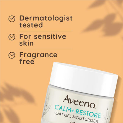 Aveeno Face Calm and Restore Oat Gel Moisturiser 50ml