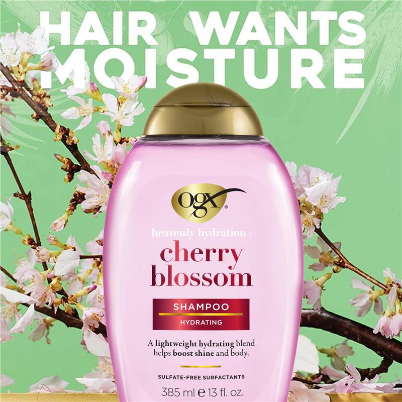 Ogx Heavenly Hydration + Shine Cherry Blossom Shampoo For Thin And Fine Hair 385mL