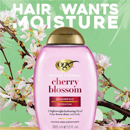 Ogx Heavenly Hydration + Shine Cherry Blossom Shampoo For Thin And Fine Hair 385mL