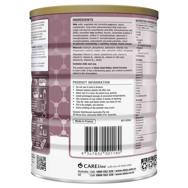 Alula Gold Reflux Infant Formula 0-12 Months 900g