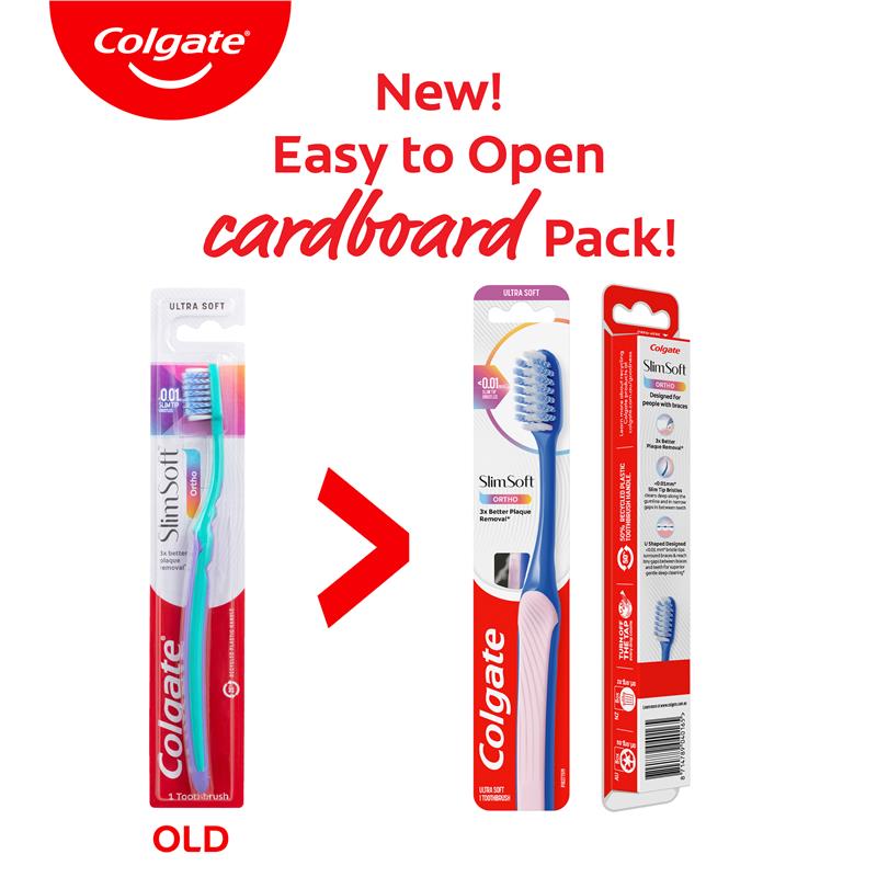 Colgate Toothbrush Slim Soft Orthodontic Exclusive Ultra Soft Bristles