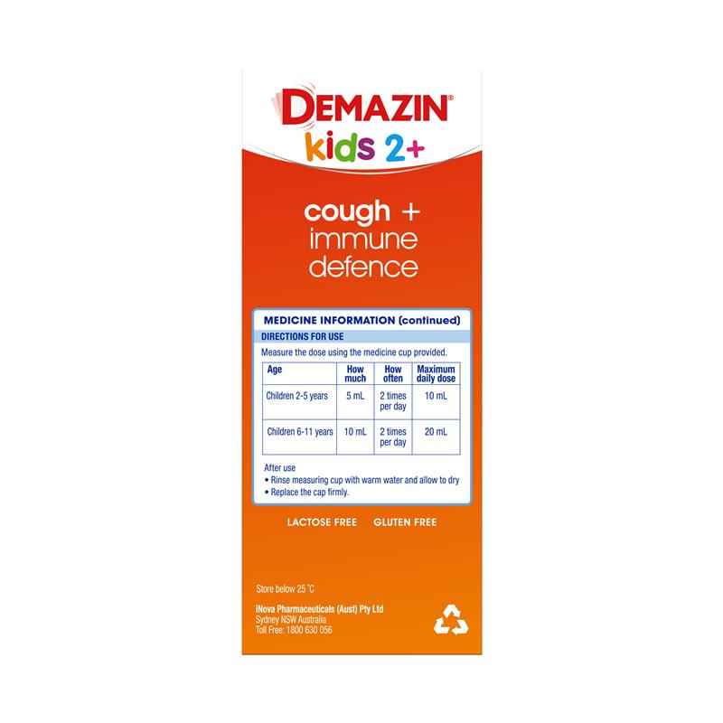 Demazin Kids 2+ Cough + Immune Defence 200ml