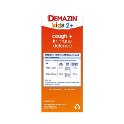 Demazin Kids 2+ Cough + Immune Defence 200ml