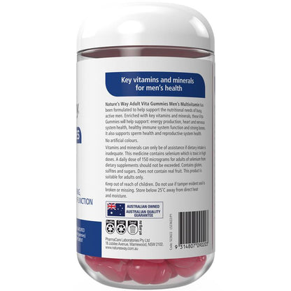 Nature's Way Adult Vita Gummies Men's Multivitamin 180 Gummies Exclusive Size