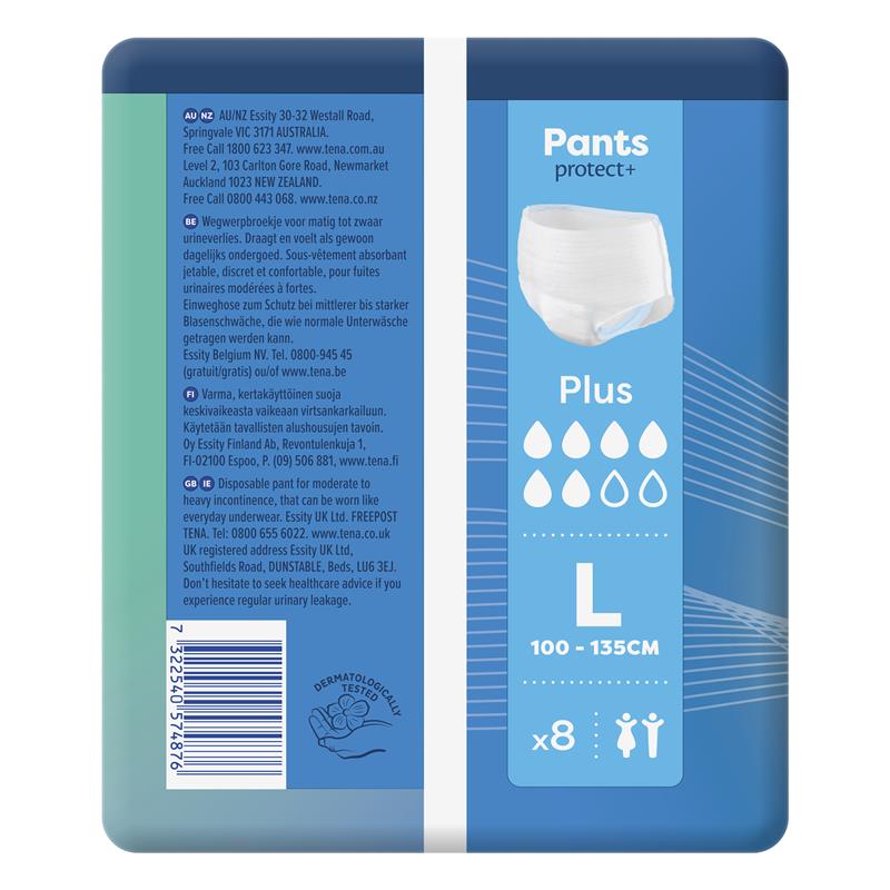 TENA Pants Plus Large 8 Pack