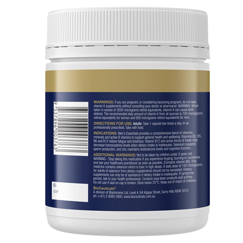 Bioceuticals Mens Essentials 240 Capsules - GimmeNow