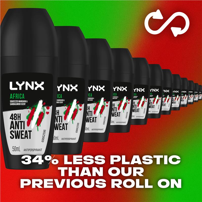 Lynx Deodorant Antiperspirant Roll On Africa 50ml