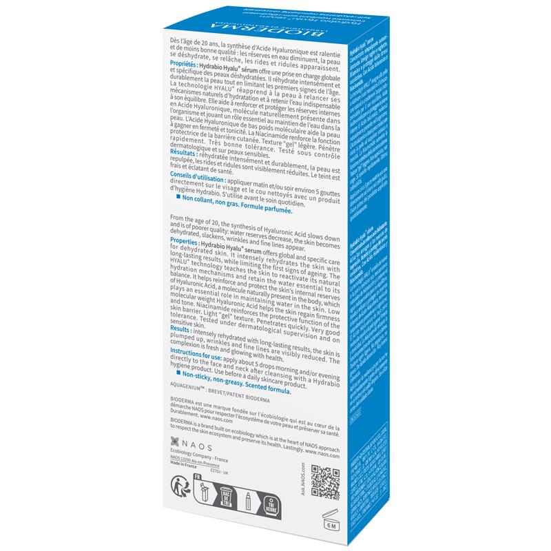 Bioderma Hydrabio Hyalu + Hydrating Plumping Serum with Hyaluronic Acid and Niacinamide 30ml