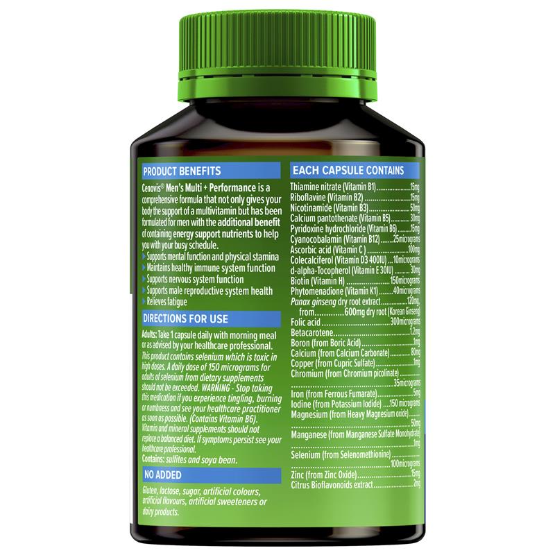 Cenovis Once Daily Men's Multi + Performance 50 Capsules - GimmeNow