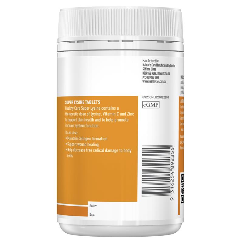 Healthy Care Super Lysine 100 Tablets