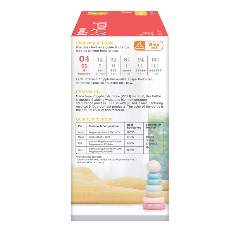 Pigeon SofTouch Bottle PPSU 160ml Twin Pack