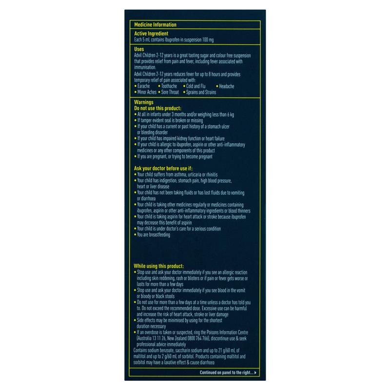 Advil Pain & Fever Suspension 200mL