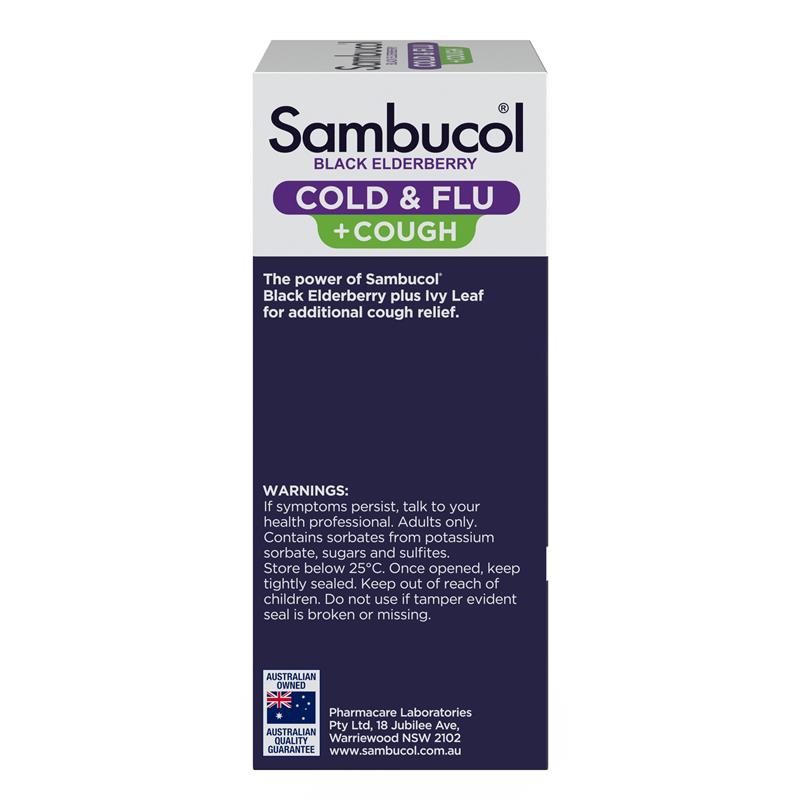 Sambucol Cold & Flu + Cough Liquid 250ml