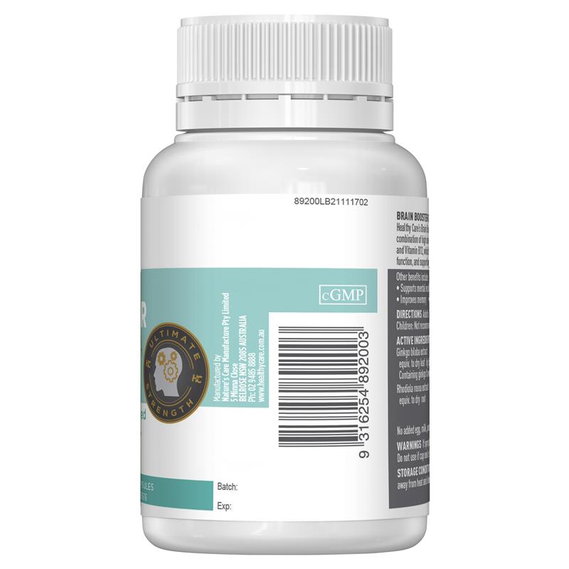 Healthy Care Brain Booster Ginkgo Biloba 6000mg 60 Capsules