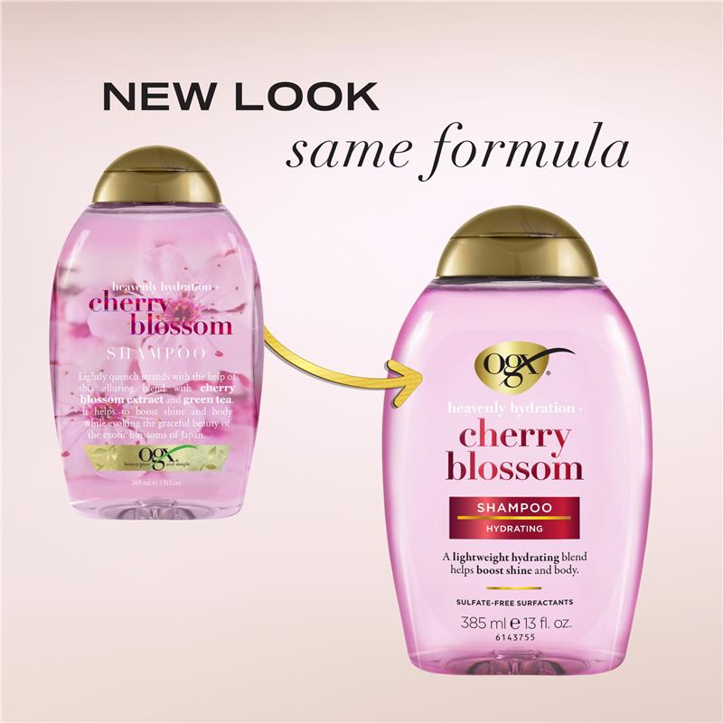 Ogx Heavenly Hydration + Shine Cherry Blossom Shampoo For Thin And Fine Hair 385mL