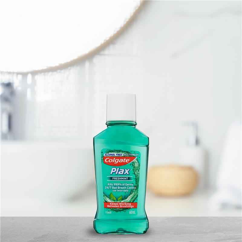 Colgate Plax Alcohol Free Antibacterial Mouthwash Freshmint 60mL