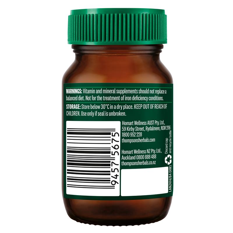 Thompson's Organic Iron 24mg 30 Tablets