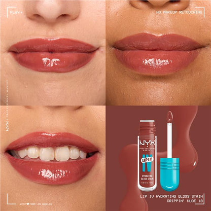 NYX Lip IV Hydrating Gloss Stain Drippin Nude