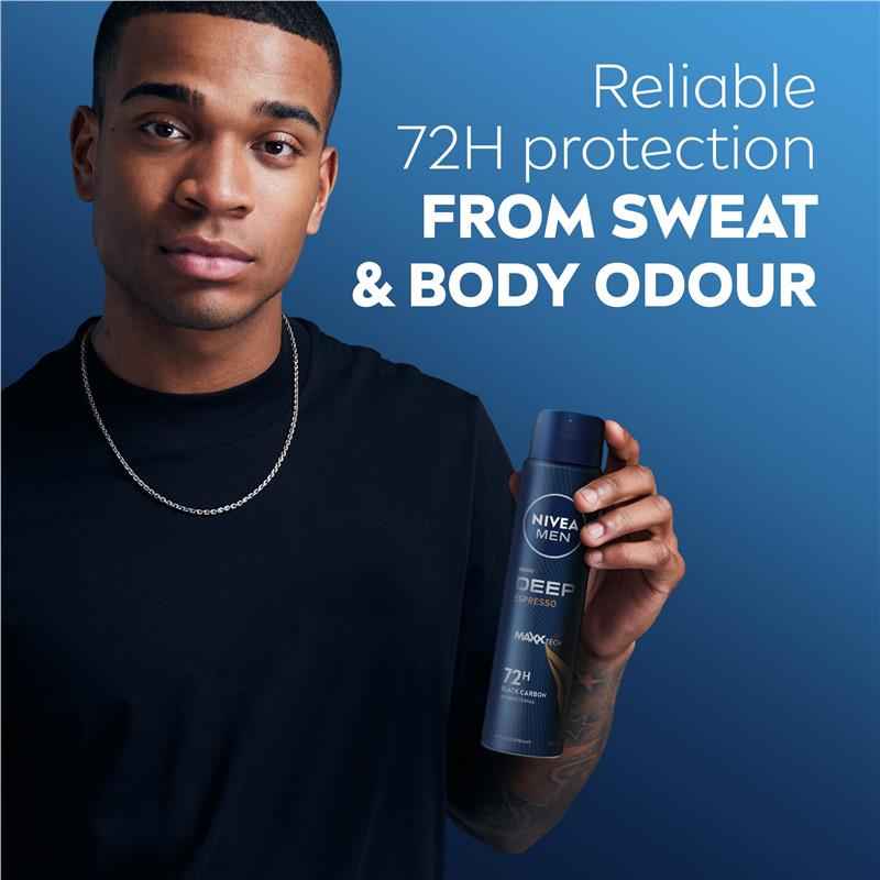 NIVEA MEN Deep Espresso Aerosol Deodorant 72H Protection 250ml