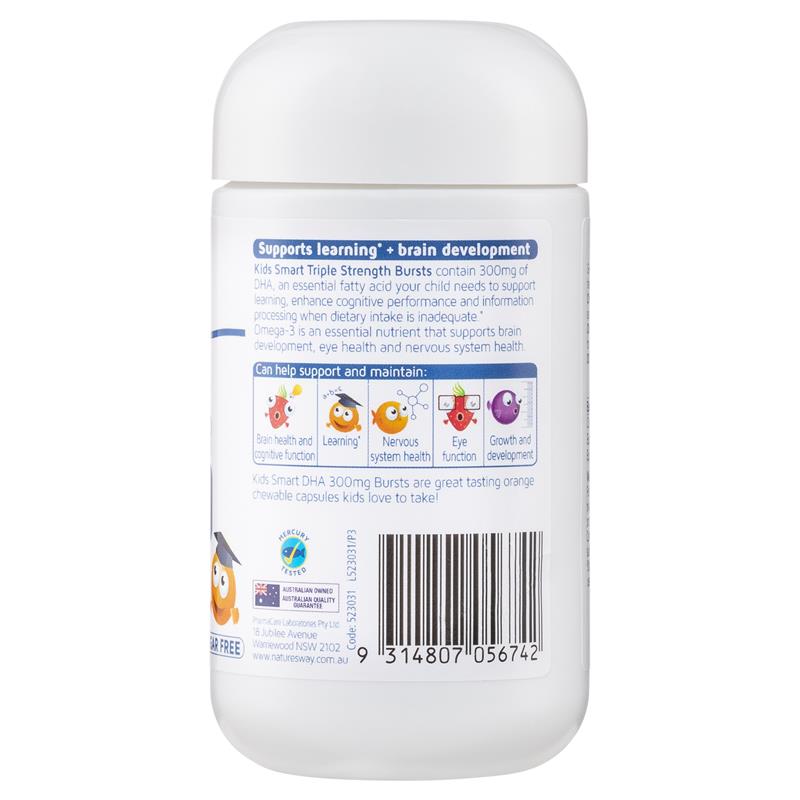 Nature's Way Kids Smart DHA 300mg Triple Strength 50 Soft Capsules