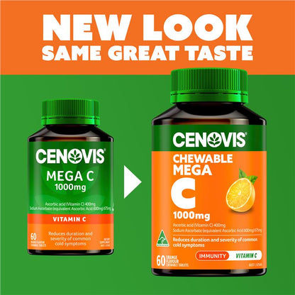 Cenovis Mega C 1000mg Orange Flavour 60 Tablets