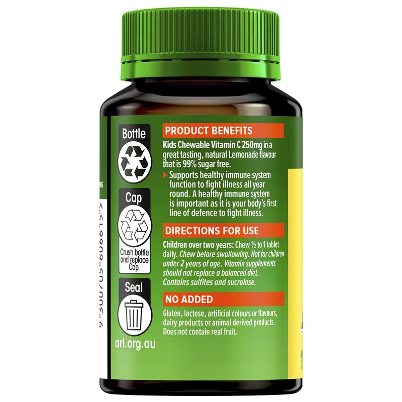 Cenovis Kids Chewable Vitamin C 250mg Lemonade 150 Tablets - GimmeNow
