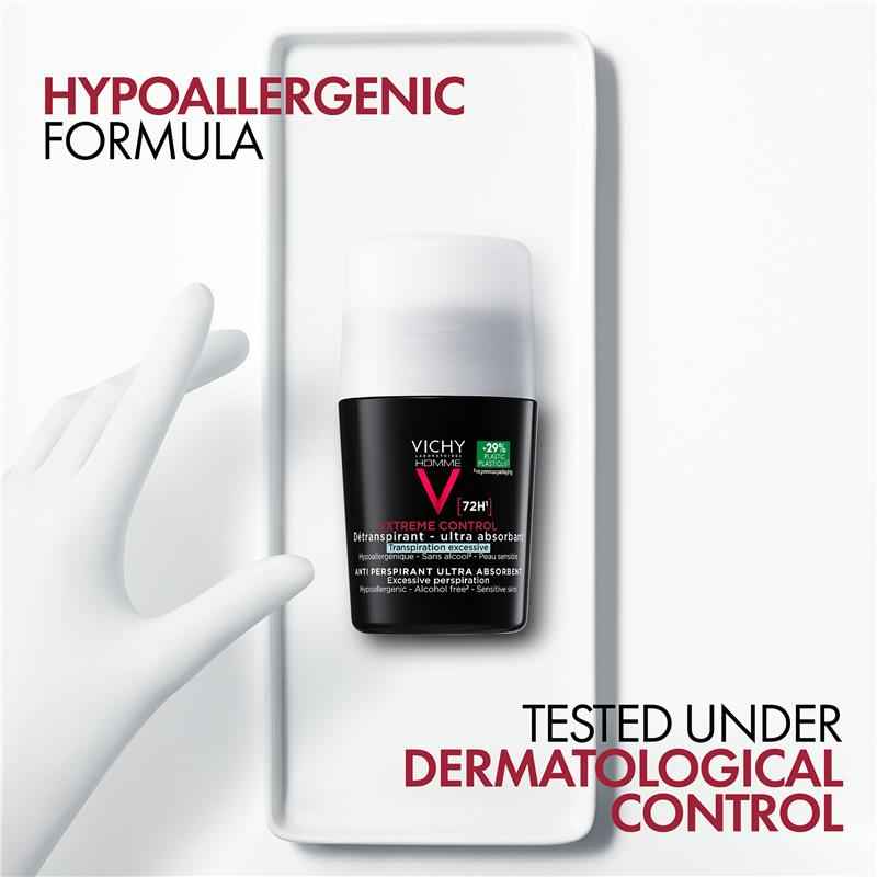 Vichy Men Antiperspirant Roll On 72hr Extreme Control 50ml