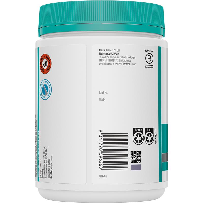 Swisse Ultiboost Odourless Super Strength Wild Fish Oil 2000mg 300 Capsules Exclusive Size