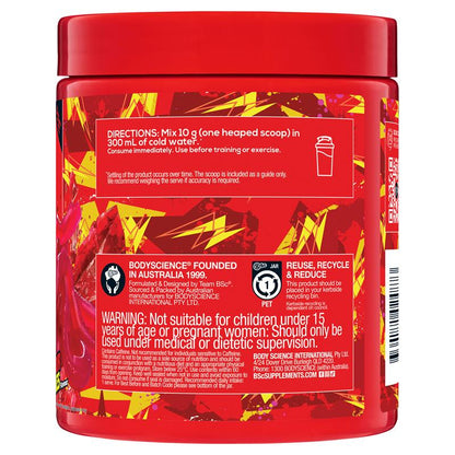 BSc PRE Caffeinated Pre-Workout Red Sour Snakes 300g