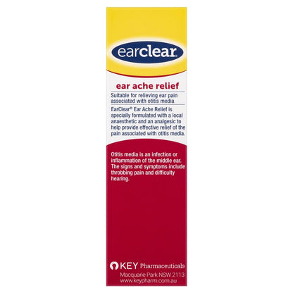 EarClear Ear Ache Relief Drops 15mL - Effective Relief of Ear Pain