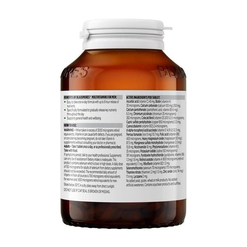 Blackmores Multivitamin For Men Sustained Release 150 Tablets Exclusive Size