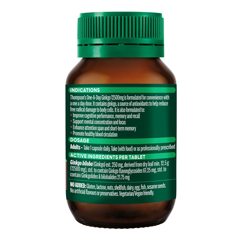 Thompsons One A Day Ginkgo 12500mg 60 Capsules
